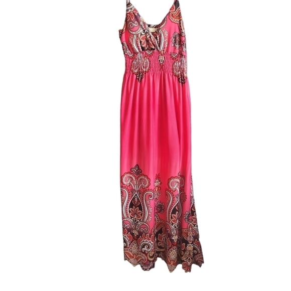 BOBBI BROOKS PAISLEY PRINT MAXI DRESS Sz M - Picture 1 of 7